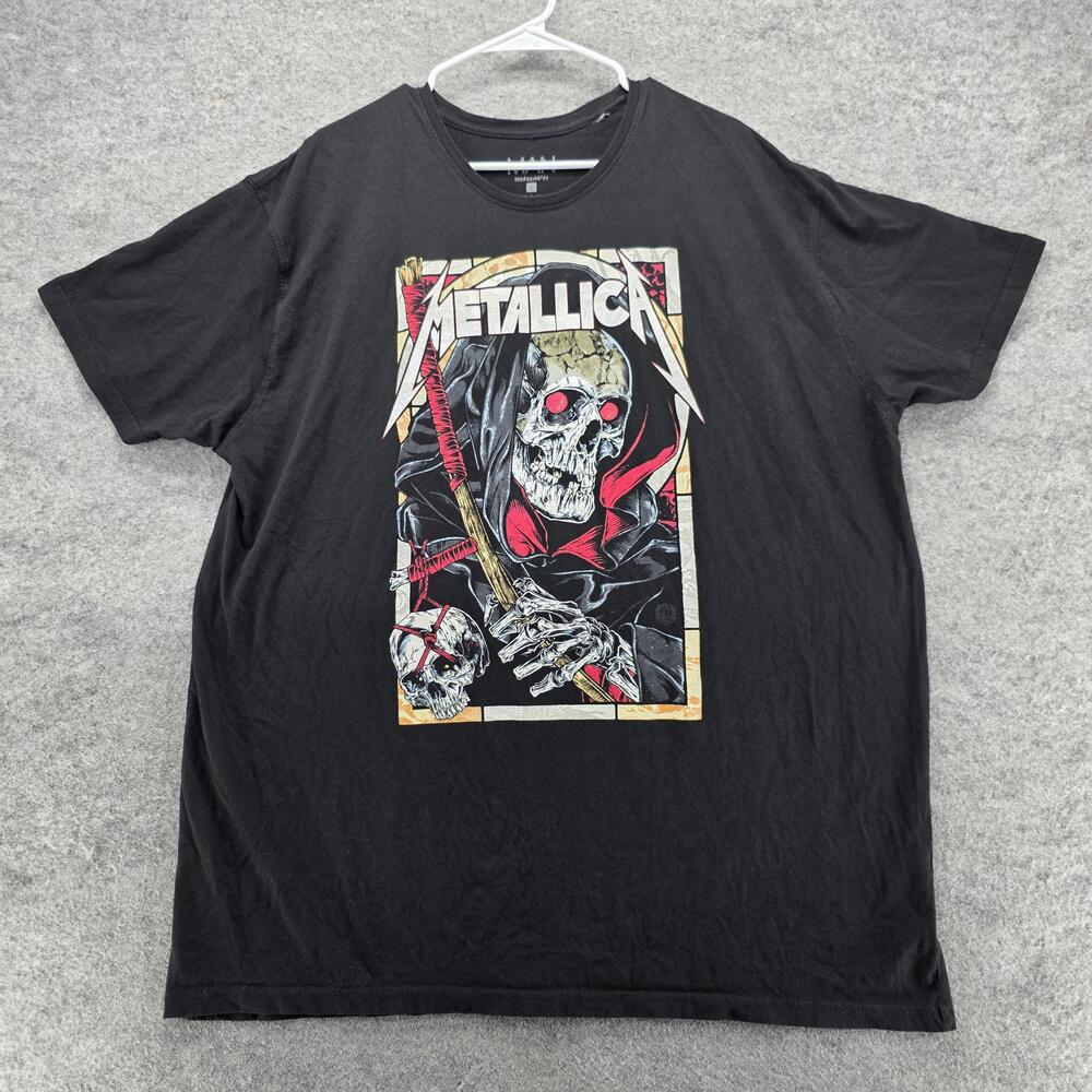 Metallica BoohooMAN Shirt Mens L Black Short Sleeve Crewneck Tagless Graphic